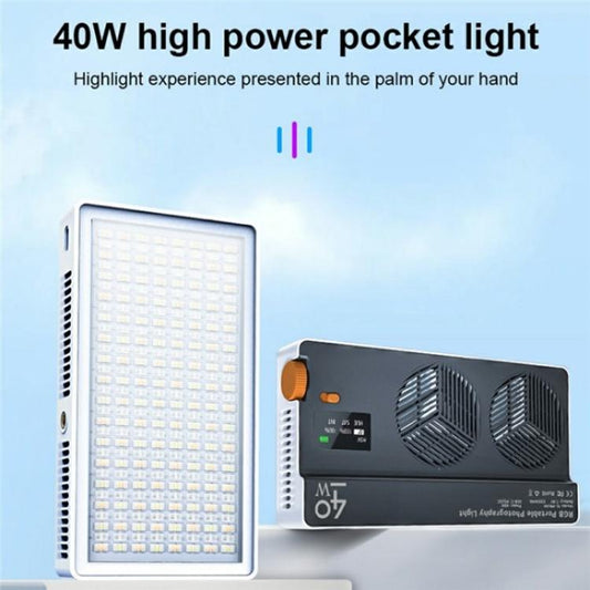 PB40R Video Live Streaming Portable RGB LED Video Light Pocket Photography Fill Light - by buy2fix | Online Shopping UK | buy2fix