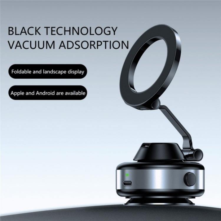 X98 Magnetic Vacuum Suction Electric Absorption Cellphone Stand Desktop Car Phone Holder(Silver) - Universal Car Holders by buy2fix | Online Shopping UK | buy2fix