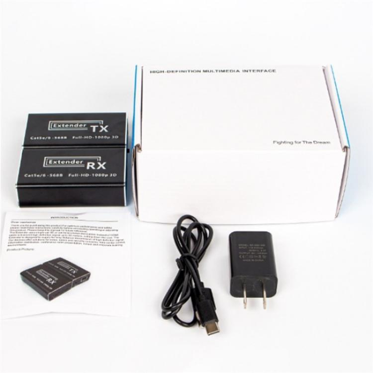 D1-1 / D2-1 Network Cable HD Video Signal Transmitter 50m Extender HDMI to RJ45 Extender, Plug:EU Plug - Adapter by buy2fix | Online Shopping UK | buy2fix