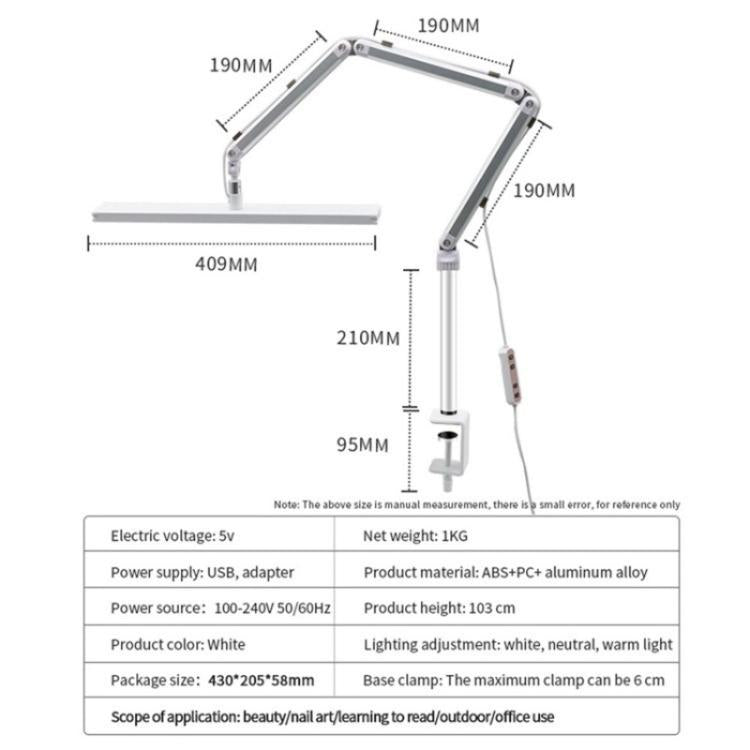 S001 Foldable Eyelash Extension LED Light Clip On Beauty Salon Tattoo Lamp(AU Plug) - Selfie Light by buy2fix | Online Shopping UK | buy2fix