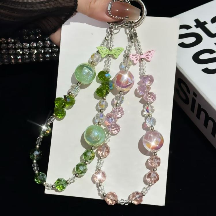 Heidi Beads Bow Pendant Mobile Phone String(Green) - Lanyards & Wrist Straps by buy2fix | Online Shopping UK | buy2fix