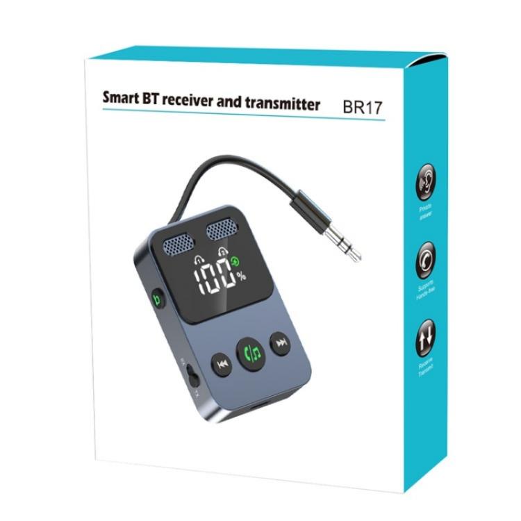 BR17 Bass Boost 2 In 1 Digital Display Bluetooth-Compatible Receiver Transmitter Audio Adapter - Audio Receiver Transmitter by buy2fix | Online Shopping UK | buy2fix