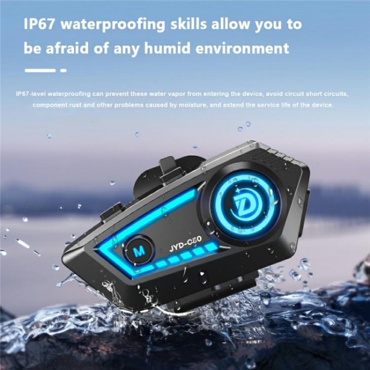 JYD-C50 Rhythm Light Motorcycle Helmet Wireless Bluetooth Music Headset - Motorcycle Walkie Talkie by buy2fix | Online Shopping UK | buy2fix