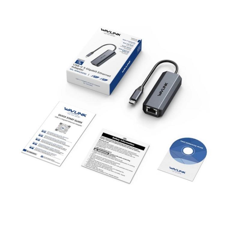 WAVLINK WL-NWU341G Laptop USB-C to 5000Mbps RJ45 LAN Ethernet Network Adapter - USB Network Adapter by WAVLINK | Online Shopping UK | buy2fix