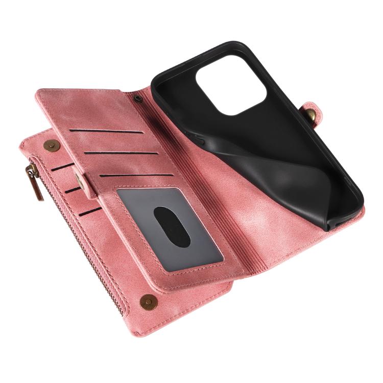 For iPhone 14 Pro Fantasy Multifunctional Zipper Wallet Leather Phone Case(pink) - iPhone 14 Pro Cases by buy2fix | Online Shopping UK | buy2fix