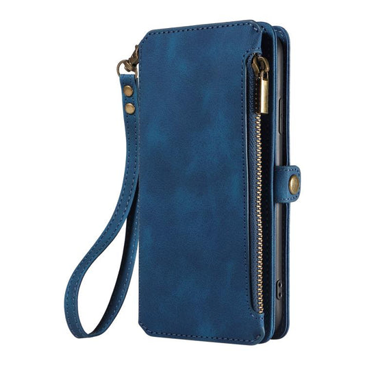 For iPhone 12 / 12 Pro Fantasy Multifunctional Zipper Wallet Leather Phone Case(blue) - iPhone 12 / 12 Pro Cases by buy2fix | Online Shopping UK | buy2fix