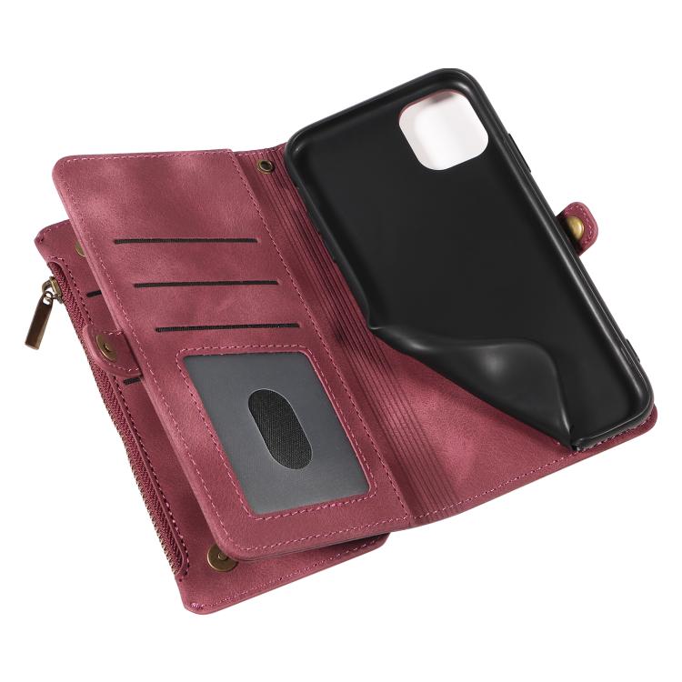 For iPhone 12 / 12 Pro Fantasy Multifunctional Zipper Wallet Leather Phone Case(purple) - iPhone 12 / 12 Pro Cases by buy2fix | Online Shopping UK | buy2fix