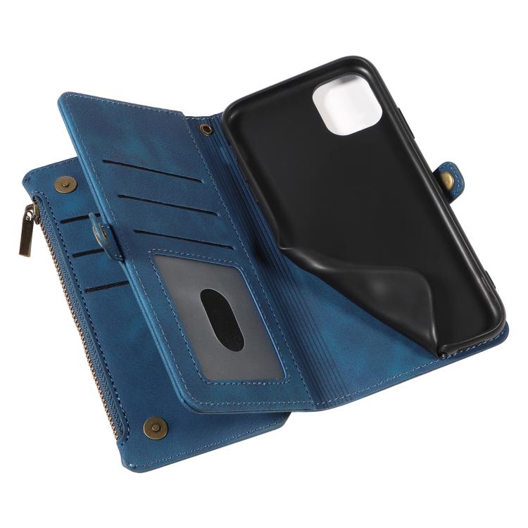 For iPhone 11 Fantasy Multifunctional Zipper Wallet Leather Phone Case(blue) - iPhone 11 Cases by buy2fix | Online Shopping UK | buy2fix