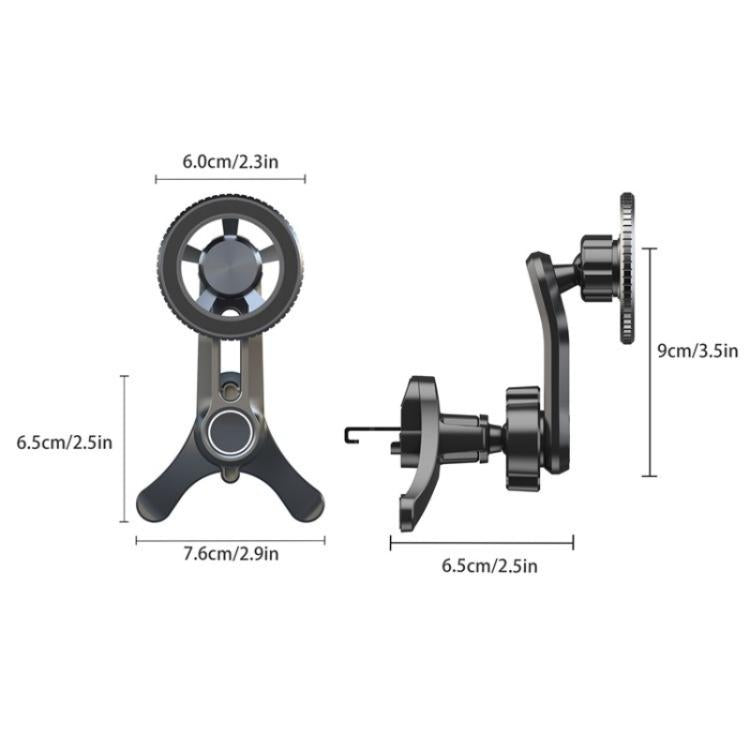 V005 360 Degree Rotatable Air Vent Holder Bracket Compatible With MagSafe Car Phone Mount(Gear Type) - Universal Car Holders by buy2fix | Online Shopping UK | buy2fix