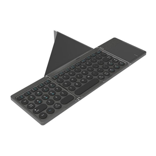 KF86 MAX Foldable Wireless Bluetooth-Compatible Keyboard With Touchpad + Leather Case - Wireless Keyboard by buy2fix | Online Shopping UK | buy2fix