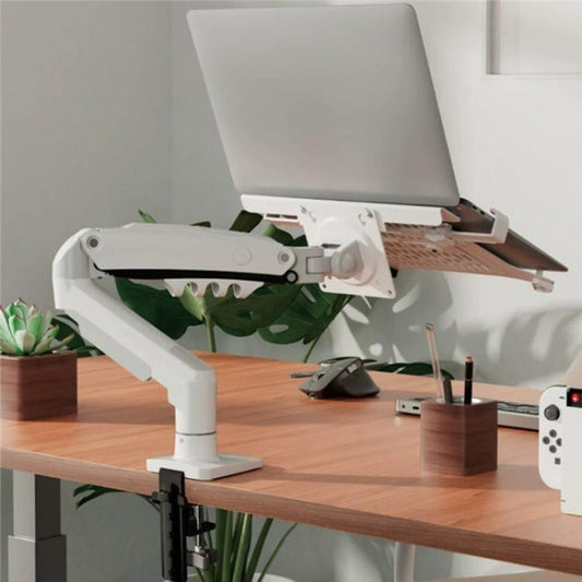 NORTH BAYOU F80-FP For 17-30 Inch Laptop Height Adjustable Desktop Mount Bracket(White) - Laptop Stand by buy2fix | Online Shopping UK | buy2fix