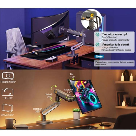 NORTH BAYOU A6 Flat Ultrawide Curved Display Bracket 27-50 Inch Monitors Ergonomic Stand - TV Brackets & Mounts by buy2fix | Online Shopping UK | buy2fix