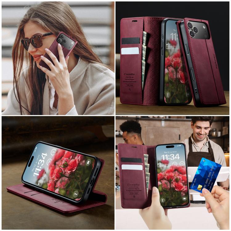 For iPhone 17 Pro CaseMe 033 Calf Leather Lining Microfibre RFID Blocking Phone Case(Red) - iPhone 17 Pro Cases by CaseMe | Online Shopping UK | buy2fix