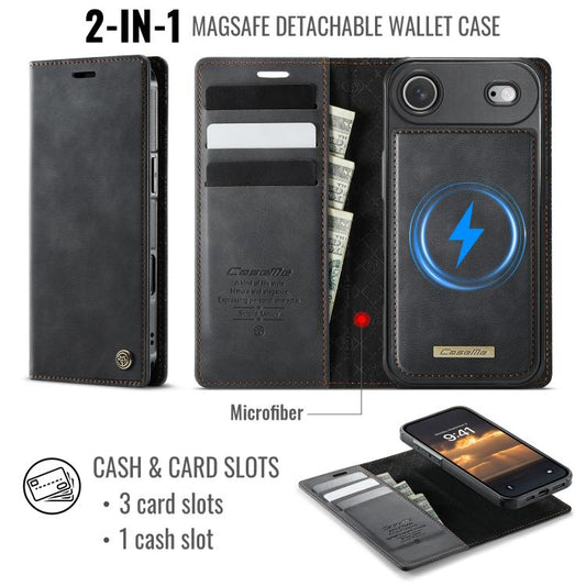 For iPhone Air CaseMe C49 MagSafe RFID Blocking Detachable Wallet Leather Phone Case(Black) - iPhone Air Cases by CaseMe | Online Shopping UK | buy2fix