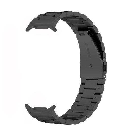 For Samsung Galaxy Watch8 / Watch8 Classic Three Beads Stainless Steel Watch Band with Removal Tool(Black) - Watch Bands by buy2fix | Online Shopping UK | buy2fix