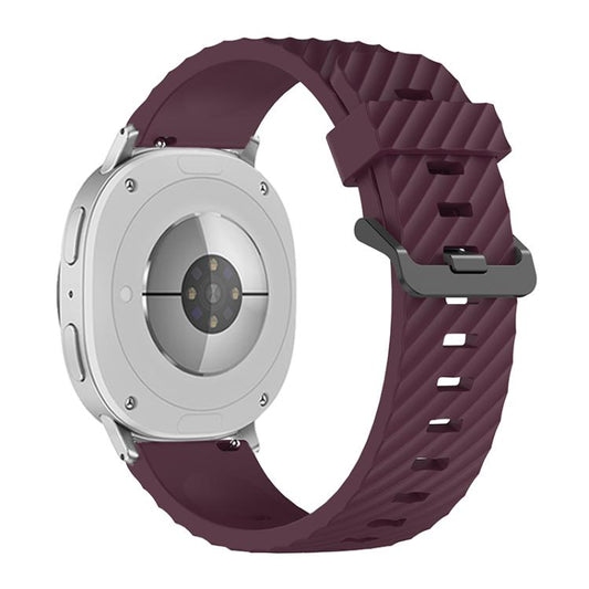 For Samsung Galaxy Watch8 / Watch8 Classic Black Buckle Spruce Silicone Watch Band(Wine Red) - Watch Bands by buy2fix | Online Shopping UK | buy2fix