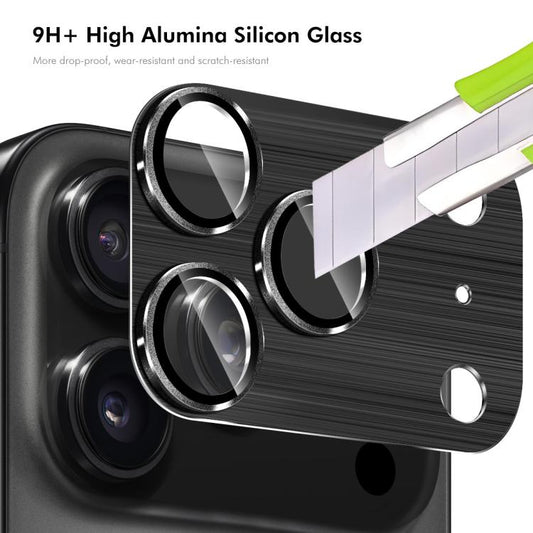 For iPhone 17 Pro ENKAY Anti-reflection Camera Lens Brushed Aluminium Alloy Tempered Glass Film(Blue) - iPhone 17 Pro Tempered Glass by ENKAY | Online Shopping UK | buy2fix