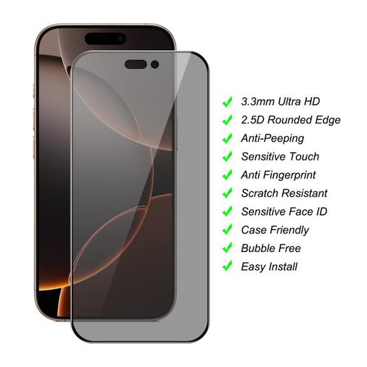 For iPhone 16 Pro JUNSUNMAY 25pcs Silk Print Full Coverage Privacy Tempered Glass Film - iPhone 16 Pro Tempered Glass by JUNSUNMAY | Online Shopping UK | buy2fix