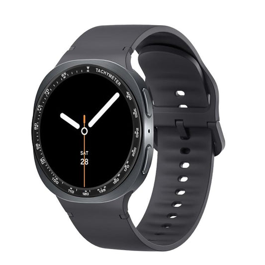 For Samsung Galaxy Watch8 40mm Speed Bezel and Solid Color Stitched Silicone Watch Band(Dark Gray Black) - Watch Bands by buy2fix | Online Shopping UK | buy2fix