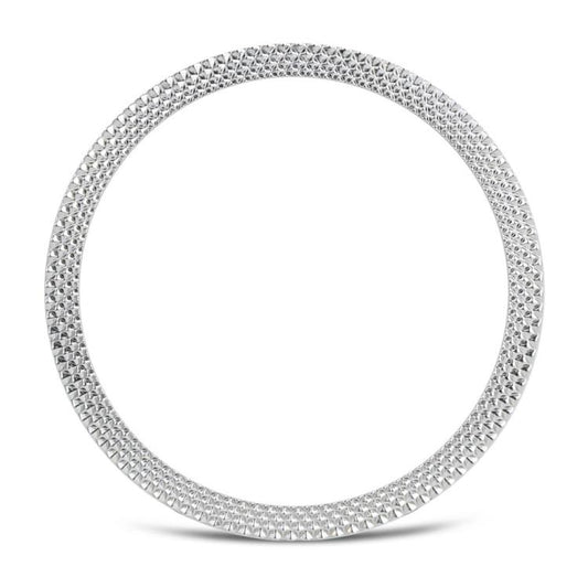 For Samsung Galaxy Watch8 44mm Rhombic Texture Bezel and Solid Color Stitched Silicone Watch Band(Light Blue Silver) - Watch Bands by buy2fix | Online Shopping UK | buy2fix