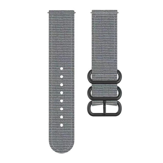 For Garmin Venu X1 Ring Buckle Nylon Canvas Watch Band(Gray) - Watch Bands by buy2fix | Online Shopping UK | buy2fix
