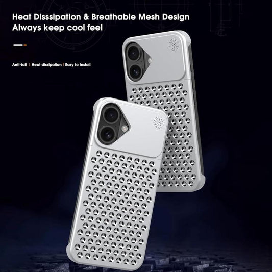 For iPhone 16 Plus Kalebol Aromatherapy Aluminum Alloy Cooling Phone Case(Silver) - iPhone 16 Plus Cases by Kalebol | Online Shopping UK | buy2fix