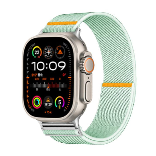 For Apple Watch 42mm / 41mm / 40mm / 38mm Adjustable Single Loop Elastic Nylon Watch Band(Mint Green) - Watch Bands by buy2fix | Online Shopping UK | buy2fix