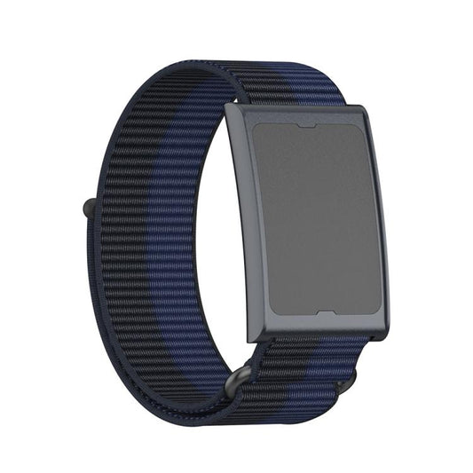 For Amazfit Helio Strap Metal Ring Two Sections Nylon Hook and Loop Fastener Watch Band(Deep Ocean Blue) - Watch Bands by buy2fix | Online Shopping UK | buy2fix