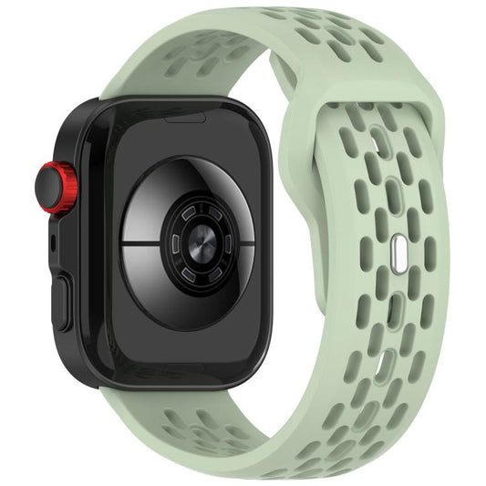 For Huawei Watch Fit4 / Fit4 Pro / Fit3 Mesh Silver Reverse Steel Buckle Silicone Watch Band(Green) - Watch Bands by buy2fix | Online Shopping UK | buy2fix