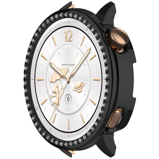 For OnePlus Watch 3 43mm Single Row Diamond Half Coverage Hollow PC Watch Protective Cover(Black) - Watch Case by buy2fix | Online Shopping UK | buy2fix