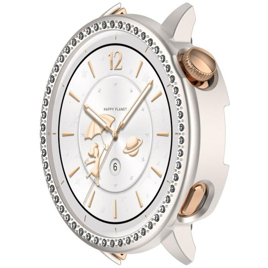 For OnePlus Watch 3 43mm Single Row Diamond Half Coverage Hollow PC Watch Protective Cover(Glossy Starlight Color) - Watch Case by buy2fix | Online Shopping UK | buy2fix