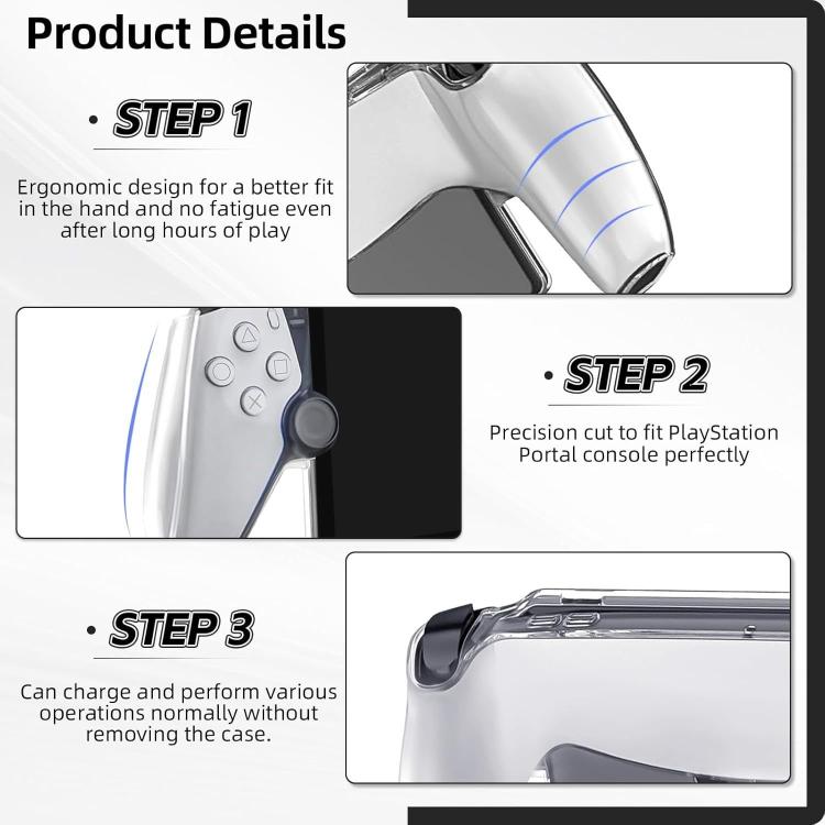 For Sony PS5 Streaming Handheld Console Crystal Clear PC Protective Case(Transparent Black) - Cases by buy2fix | Online Shopping UK | buy2fix