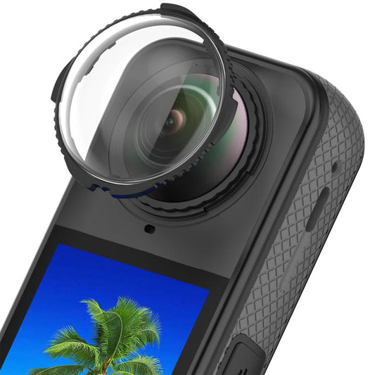 For Insta360 X5 Rotating Optical Tempered Glass Lens Guard Protective Cover(Black) - Protective Film & Stickers by buy2fix | Online Shopping UK | buy2fix