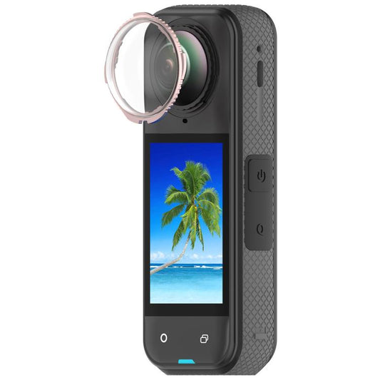 For Insta360 X5 Rotating Optical Tempered Glass Lens Guard Protective Cover(Pink) - Protective Film & Stickers by buy2fix | Online Shopping UK | buy2fix