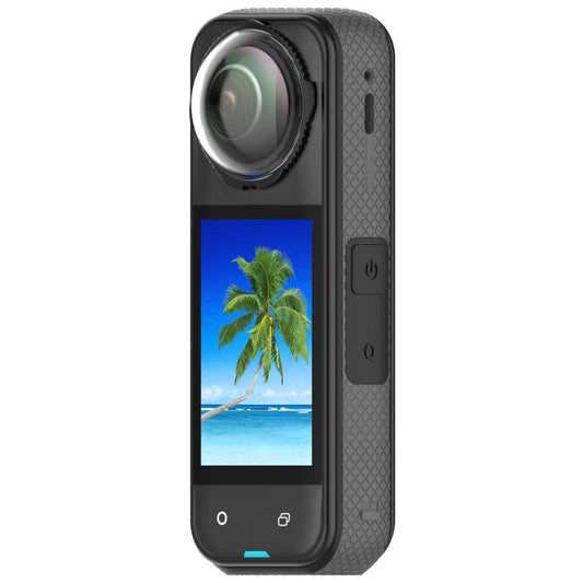 For Insta360 X4 Rotating Optical Tempered Glass Lens Guard Protective Cover(Black) - Protective Film & Stickers by buy2fix | Online Shopping UK | buy2fix