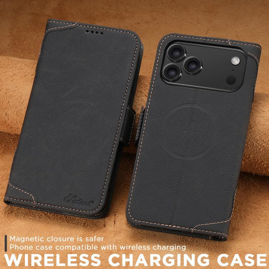 For iPhone 17 Pro Max SUTENI J07 Multifunctional Horizontal Flip Magsafe Leather Phone Case(Black) - iPhone 17 Pro Max Cases by Suteni | Online Shopping UK | buy2fix