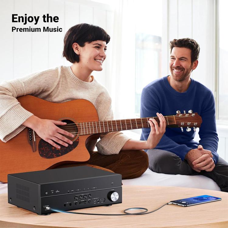 JUNSUNMAY 6.35mm Female to 3.5mm TRS Male Stereo Audio Cable Guitar Cord, Length:0.3m - Aux Cable by JUNSUNMAY | Online Shopping UK | buy2fix