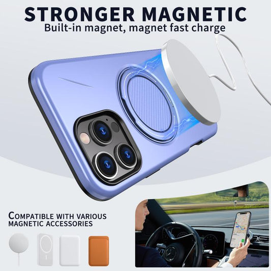 For iPhone 16 Pro Kalebol Magnetic MagSafe Rotation Holder PC Phone Case(Lilac) - iPhone 16 Pro Cases by Kalebol | Online Shopping UK | buy2fix