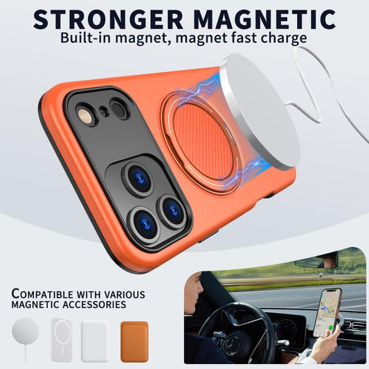 For iPhone 17 Pro Kalebol Magnetic MagSafe Rotation Holder PC Phone Case(Orange) - iPhone 17 Pro Cases by Kalebol | Online Shopping UK | buy2fix
