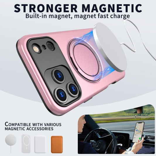 For iPhone 17 Pro Kalebol Magnetic MagSafe Rotation Holder PC Phone Case(Pink) - iPhone 17 Pro Cases by Kalebol | Online Shopping UK | buy2fix