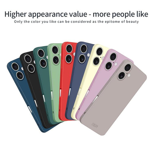 For iPhone 17 MOFI Caring Soft Shell Liquid Silicone Skin Feel Phone Case(Grayish Blue) - iPhone 17 Cases by MOFI | Online Shopping UK | buy2fix