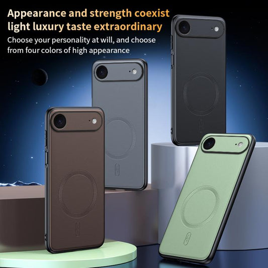 For iPhone Air Plain Leather MagSafe Shockproof Phone Case(Brown) - iPhone Air Cases by buy2fix | Online Shopping UK | buy2fix