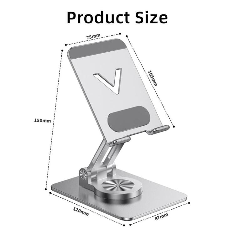 L11 Portable Foldable Rotating Aluminum Alloy Desktop Phone Tablet Holder(Silver) - Desktop Holder by buy2fix | Online Shopping UK | buy2fix