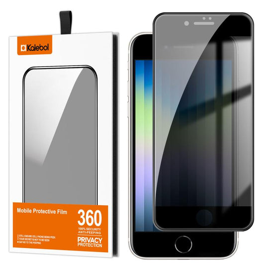 For iPhone SE 2022 / 2020 Kalebol High-Aluminum Screen-Printed Full-Coverage Black-Border Privacy Tempered Glass Film - iPhone SE 2022 / 2020 Tempered Glass by Kalebol | Online Shopping UK | buy2fix