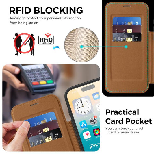 For iPhone 17 Pro Knight Shield 360 Rotation Holder MagSafe RFID Leather Phone Case(Brown) - iPhone 17 Pro Cases by buy2fix | Online Shopping UK | buy2fix