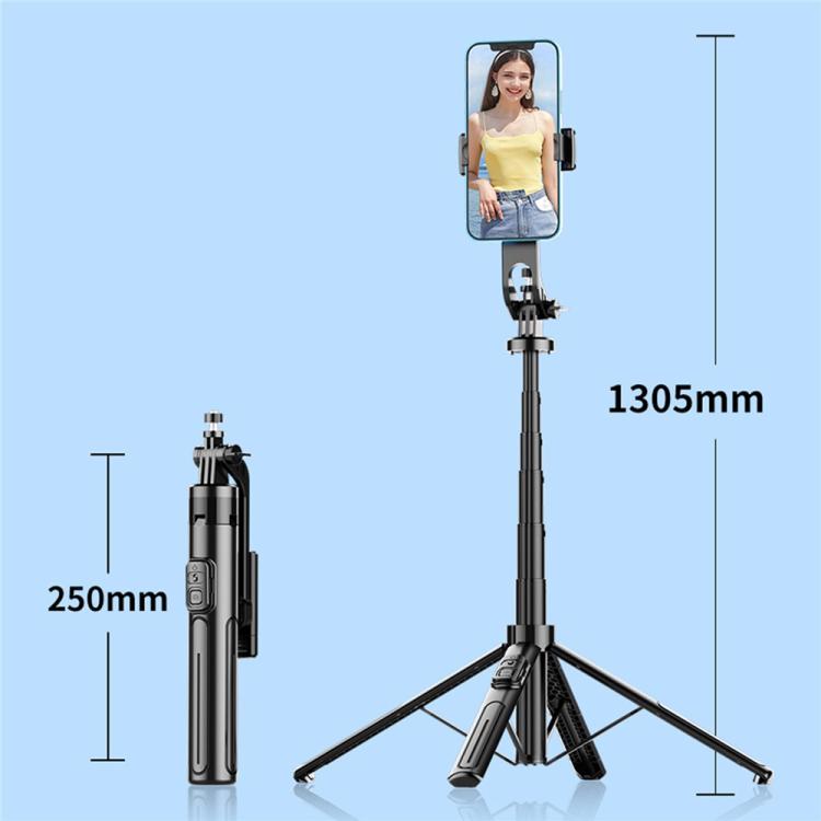 K27 Smartphone Extendable Live Streaming 4-Leg Stand Bluetooth Selfie Stick(Black) - Selfie Sticks by buy2fix | Online Shopping UK | buy2fix