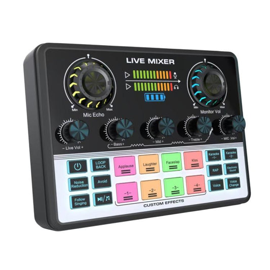 V9 Dual DSP Chip Noise Reduction Live Streaming Sound Card Audio Mixer - Live Sound Effects Processors by buy2fix | Online Shopping UK | buy2fix