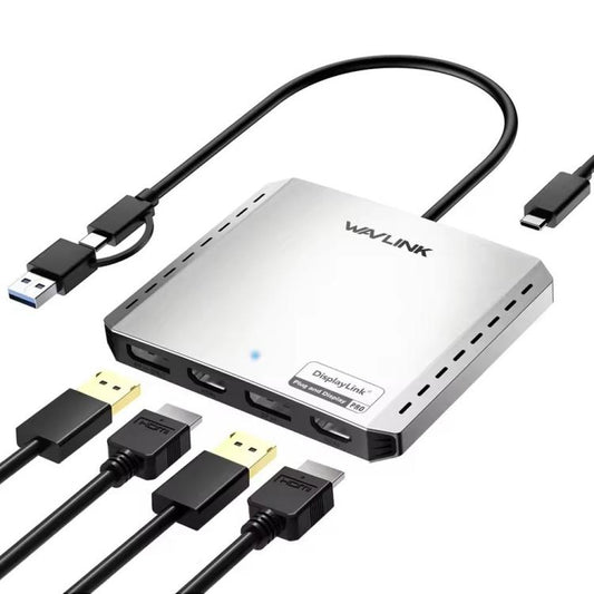 WAVLINK UG7501DH 85W Upstream Charging 2DP + 2HD Converter 4K / 8K Display Adapter - by WAVLINK | Online Shopping UK | buy2fix