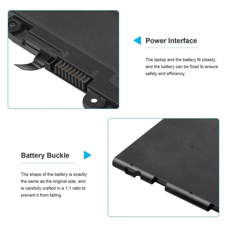 SN03XL 11.4V 44Wh SN03XL ST03XL Battery for HP EliteBook 820 G3 G4 725 G3 G4 HSTNN-DB6V - Dell Spare Parts by buy2fix | Online Shopping UK | buy2fix