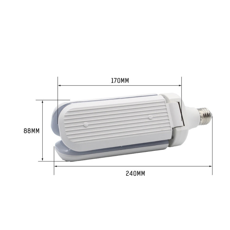 45W E27 LED Bulb SMD2835 228leds Super Bright Foldable Fan Blade Angle Adjustable Ceiling Lamp Home Energy Saving Lights(Warm White) by buy2fix